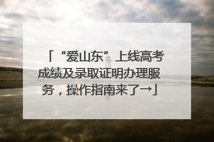 “爱山东”上线高考成绩及录取证明办理服务，操作指南来了→