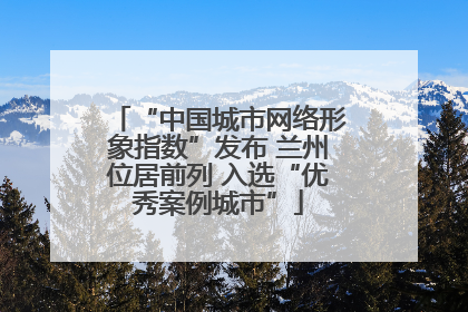 “中国城市网络形象指数”发布 兰州位居前列 入选“优秀案例城市”