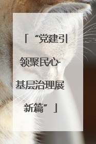 “党建引领聚民心·基层治理展新篇”