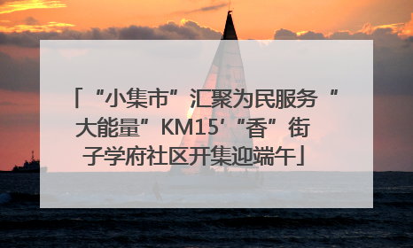 “小集市”汇聚为民服务“大能量”KM15′“香”街子学府社区开集迎端午