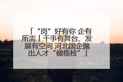 “岗”好有你 企有所需丨干事有舞台、发展有空间 河北国企抛出人才“橄榄枝”