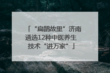 “扁鹊故里”济南遴选12种中医养生技术“进万家”