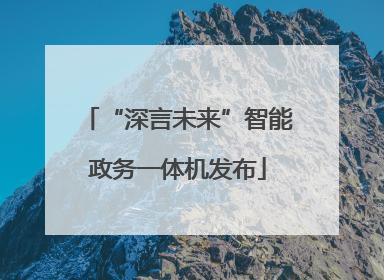“深言未来”智能政务一体机发布
