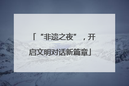 “非遗之夜”，开启文明对话新篇章