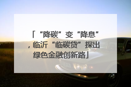 “降碳”变“降息”，临沂“临碳贷”探出绿色金融创新路