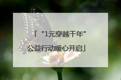 “1元穿越千年”公益行动暖心开启