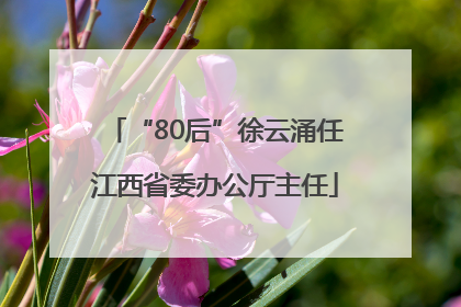 “80后”徐云涌任江西省委办公厅主任