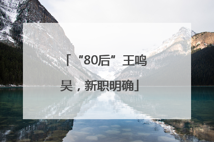 “80后”王鸣昊，新职明确