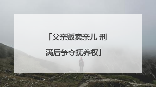 父亲贩卖亲儿 刑满后争夺抚养权