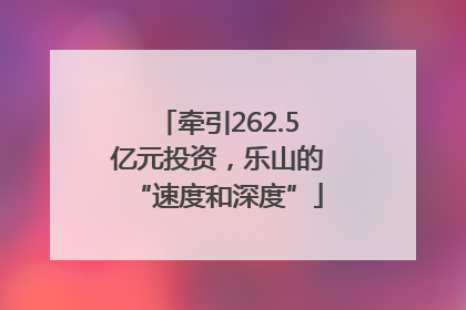 牵引262.5亿元投资，乐山的“速度和深度”