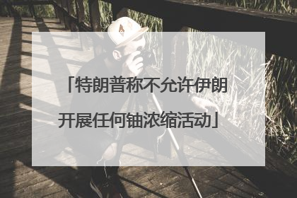 特朗普称不允许伊朗开展任何铀浓缩活动