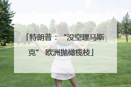 特朗普：“没空理马斯克” 欧洲抛橄榄枝
