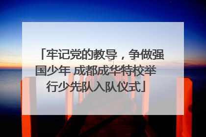 牢记党的教导，争做强国少年 成都成华特校举行少先队入队仪式
