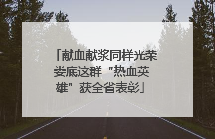献血献浆同样光荣 娄底这群“热血英雄”获全省表彰
