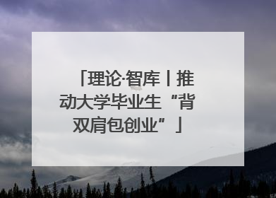 理论·智库丨推动大学毕业生“背双肩包创业”