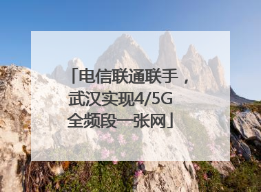 电信联通联手，武汉实现4/5G全频段一张网