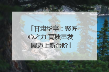 甘肃华亭：聚匠心之力 高质量发展迈上新台阶