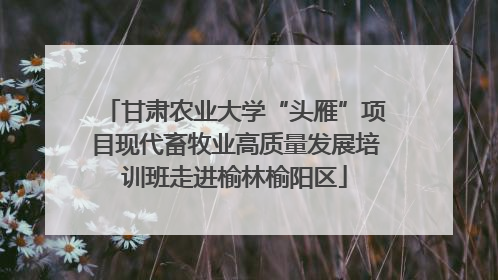甘肃农业大学“头雁”项目现代畜牧业高质量发展培训班走进榆林榆阳区
