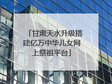 甘肃天水升级搭建亿万中华儿女网上祭祖平台