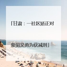 甘肃：一社区矫正对象见义勇为获减刑