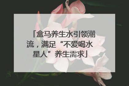 盒马养生水引领潮流，满足“不爱喝水星人”养生需求