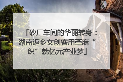 砂厂车间的华丽转身：湖南返乡女创客用苎麻“织”就亿元产业梦