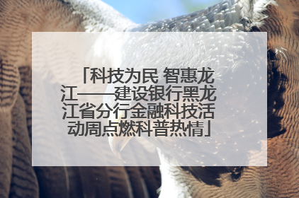 科技为民 智惠龙江——建设银行黑龙江省分行金融科技活动周点燃科普热情