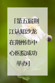 第五届荆江认知沙龙在荆州市中心医院成功举办