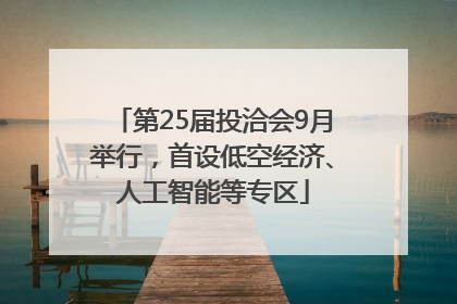 第25届投洽会9月举行，首设低空经济、人工智能等专区