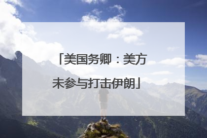 美国务卿：美方未参与打击伊朗