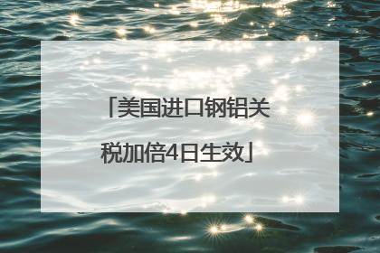 美国进口钢铝关税加倍4日生效