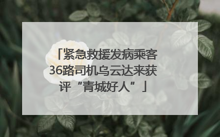紧急救援发病乘客 36路司机乌云达来获评“青城好人”