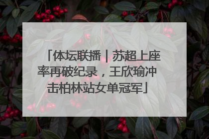 体坛联播｜苏超上座率再破纪录，王欣瑜冲击柏林站女单冠军