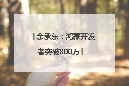 余承东：鸿蒙开发者突破800万