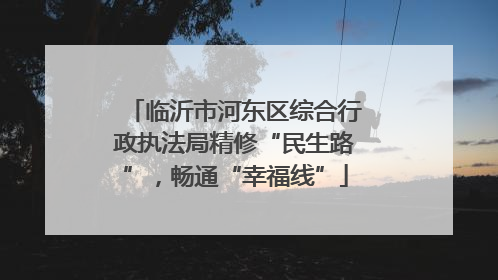 临沂市河东区综合行政执法局精修“民生路”，畅通“幸福线”
