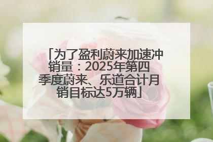 为了盈利蔚来加速冲销量：2025年第四季度蔚来、乐道合计月销目标达5万辆