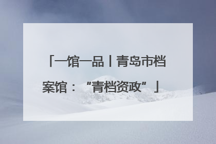 一馆一品丨青岛市档案馆：“青档资政”