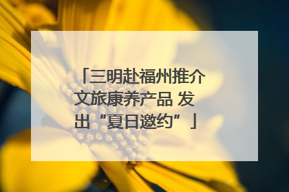 三明赴福州推介文旅康养产品 发出“夏日邀约”