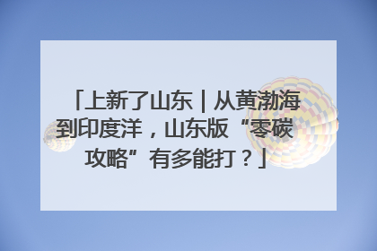 上新了山东｜从黄渤海到印度洋，山东版“零碳攻略”有多能打？
