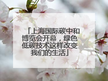 上海国际碳中和博览会开幕，绿色低碳技术这样改变我们的生活