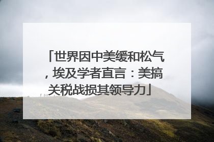 世界因中美缓和松气，埃及学者直言：美搞关税战损其领导力