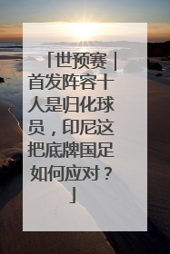 世预赛｜首发阵容十人是归化球员，印尼这把底牌国足如何应对？