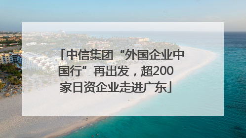 中信集团“外国企业中国行”再出发，超200家日资企业走进广东