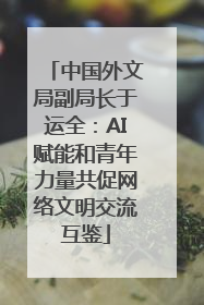 中国外文局副局长于运全：AI赋能和青年力量共促网络文明交流互鉴