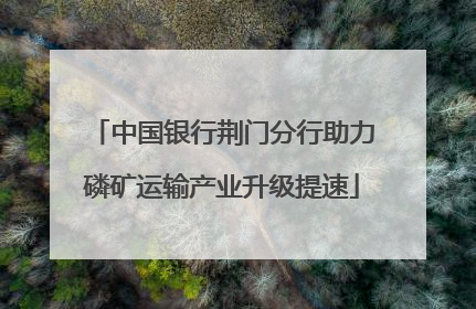 中国银行荆门分行助力磷矿运输产业升级提速