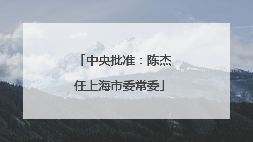 中央批准：陈杰任上海市委常委