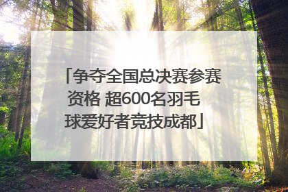争夺全国总决赛参赛资格 超600名羽毛球爱好者竞技成都