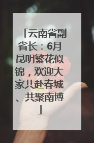 云南省副省长：6月昆明繁花似锦，欢迎大家共赴春城、共聚南博