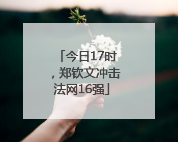 今日17时，郑钦文冲击法网16强