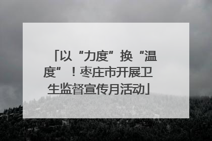以“力度”换“温度”！枣庄市开展卫生监督宣传月活动
